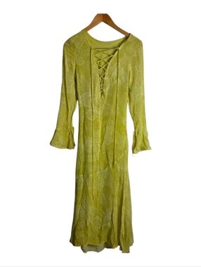 H&M Lemon Lace-Up Floral Maxi Dress